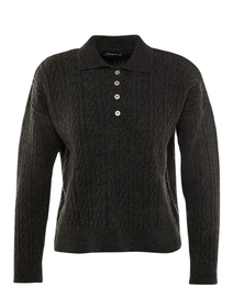 TRENDYOL Polo Collar Cable Knit Sweater