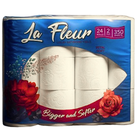 24s La Fleur 2ply 350 Sheet Luxury Toilet Paper