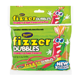 Fizzers Dubbles Strawberry And Apple Flavored 24's