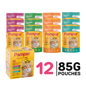Pamper Adult Fine Cuts in Jelly Multi-Pack Wet Cat Food (12 x 85g) Pouches