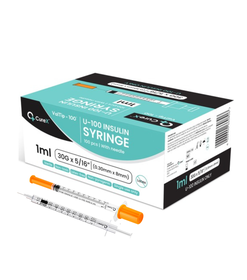 Curex ValTip-100 Sterile Insulin Syringe - 1ml, 30G, 8mm Needle - 100 pack