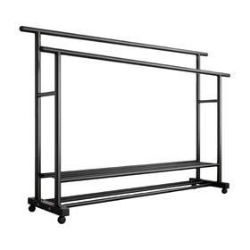 ElecTrek Metal Double Heavy-Duty Clothes Rack with 2tier storage rack