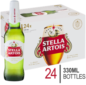 Stella Artois Premium Beer 24 x 330ml Bottles