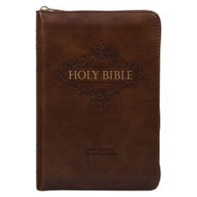 NLT Compact Bible With Zip, Brown