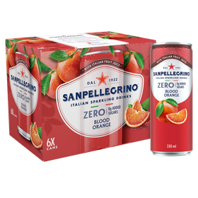 Sanpellegrino Zero Blood Orange Italian Sparkling Drink 6 x 330ml