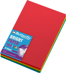 Butterfly A4 Bright Paper 100'S - Assorted