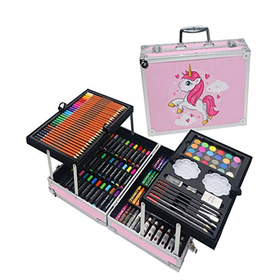 145Pc Unicorn Kids Painting and Drawing Art Set With Aluminum Case