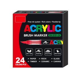 Acrylic Paint Pens, Soft Brush Tip Acrylic Paint Markers, 24 Colors