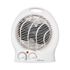 Mellerware Heater Floor Fan Plastic White 2Heat Settings 2000W "Swiss"