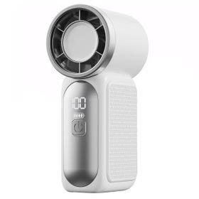 QYNIAL Pocket Fan Handheld 5 Speeds Rechargeable LED Display White/Pruple