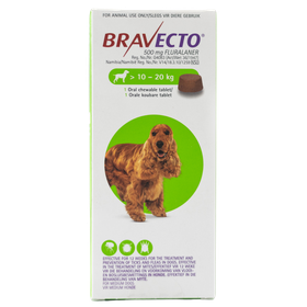 Bravecto Chewable Tick & Flea Tablet for Dogs 10-20kg (1 Chew)