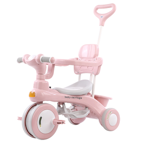 Kids 3 in 1 Tricycle Push Bike with Parent Handle & Safety Canopy