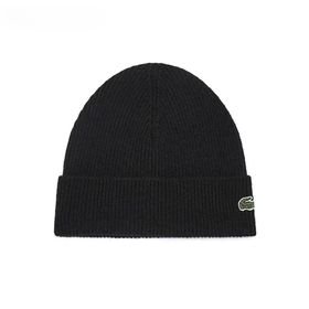 Classic Crocodile Black Knitted Hat - Warm and Stylish Winter-Spring Cap