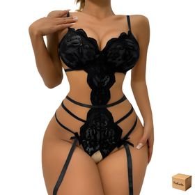 Yofiote Womens Sexy Lingerie Floral Lace Bodysuit Deep Underwear Seethrough