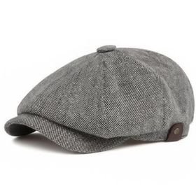 Men's Newsboy Hats Peaky Autumn Vintage Herringbone Octagon Cap