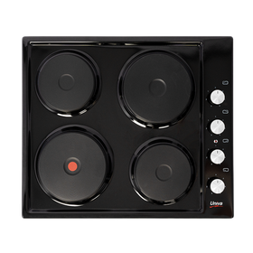 Univa 4 Solid Plate Hob With Control Panel - U156B - Black