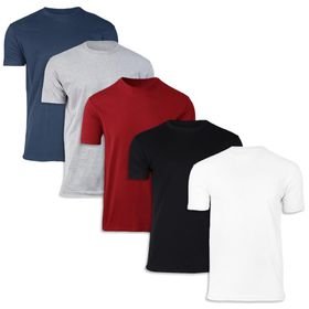 5-Pack Cotton Crew-Neck T-Shirts for Men -Short Sleeve Solid Colors