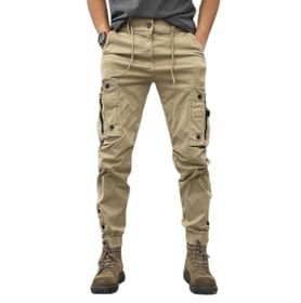Camping Pants 97% Cotton - Hiking - Work Multi-Pocket Purpose Pant Khaki