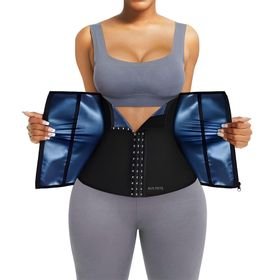 Womens Waist Trainer Corset/Sweat Waist Trimmer with Zipper