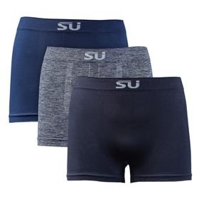 Seamfree Men's Seamless Boxer Trunks - 3 Pack - Tag-Free Stretch Underwear
