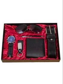 Man Gift Box Watch-Sunglasses Leather Belt-Wallet-Pen-Keychain