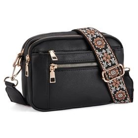 Small Crossbody Bag for Women with Wide Strap and Multi Pockets