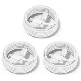3 Pack 60W USB C to USB C Cable compatible with iPhone 16 15 Fast Charging
