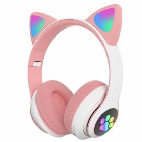 Kids Wireless Cat Ear LED Headphones