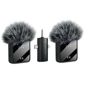 Dual Wireless Lavalier Microphones For iPhone/ Camera/ Android Devices-(GC)