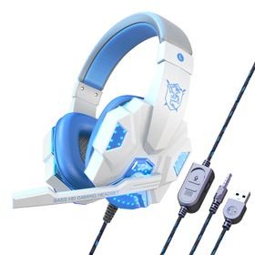 QYNIAL Gaming Headset RGB Driver with Mic Compatible with PS5 PC Xbox