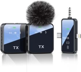 3 in 1 Microphone Compatible With iPhone/Android/Camera - Wireless Lavalier Microphone
