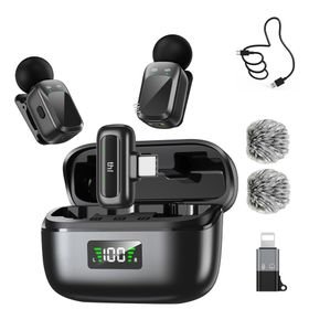 thl Wireless Lavalier Microphone with Noise Cancellation, AI Voice Changer