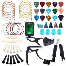 Guitar Strings Changing Accessory Kit Tuner Replacement Plectrums Set - 60 Piece