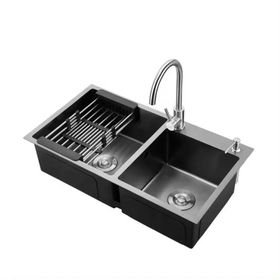 Decorum & Co - Modern Double Bowl Stainless Steel Kitchen Sink - 780 x 430