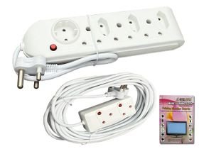 Everlotus 8 m extension cord with 7 way multiplug and cleaning cloth