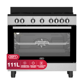 Defy 90cm DGS90GEBI Gas Electric Range Cooker Thermofan+ Black/Inox