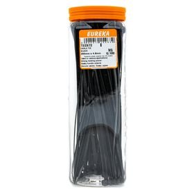 EUREKA Cable Tie Black Nylon 4.8 x 200mm 100 Pack Trade Pack
