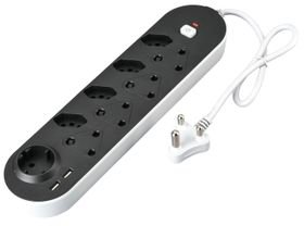 9 Way Multi Plug with Sockets Plus 2 USB