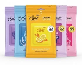 5 x Assorted Fragrances Godrej Aer Power Pocket Hanging Air Fresheners 10g