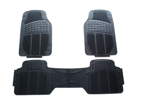 3-Piece Universal Car Rubber Mats Set Trimmable to Fit All Cars